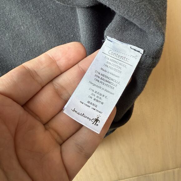 Smartwool Merino Wool Flannel Large Black Button Up Shirt Minimalist Outerwear - Picture 6 of 9